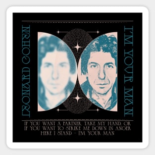 Leonard Cohen /// Aesthetic Fan Art Design Magnet